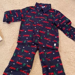 Janie &Jack Christmas Firetruck Pajamas